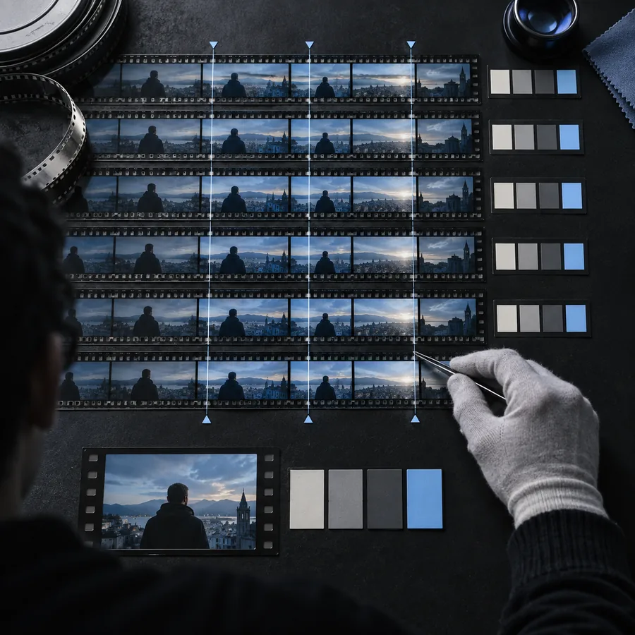 Video editing workspace used to review the final result