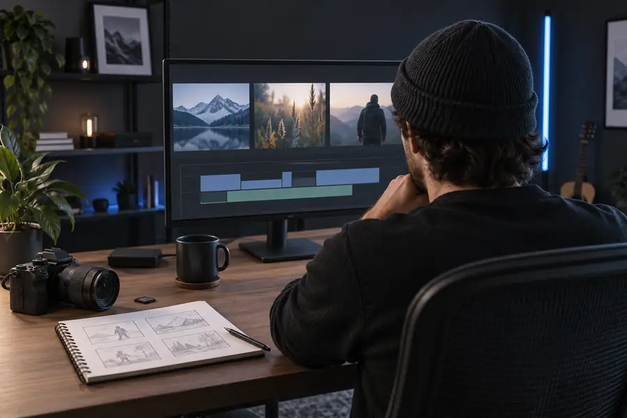 Illustrative view of a plain-language video editing starting point
